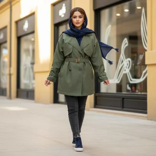 مانتو بارانی زنانهکد 943