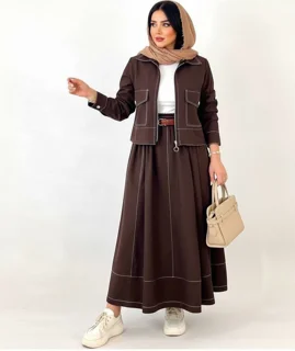 کت دامن زنانه کج راه پاییزه کد ۷۳۲