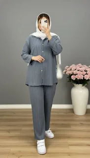 ست شومیز شلوار کراش کد ۸۴۰