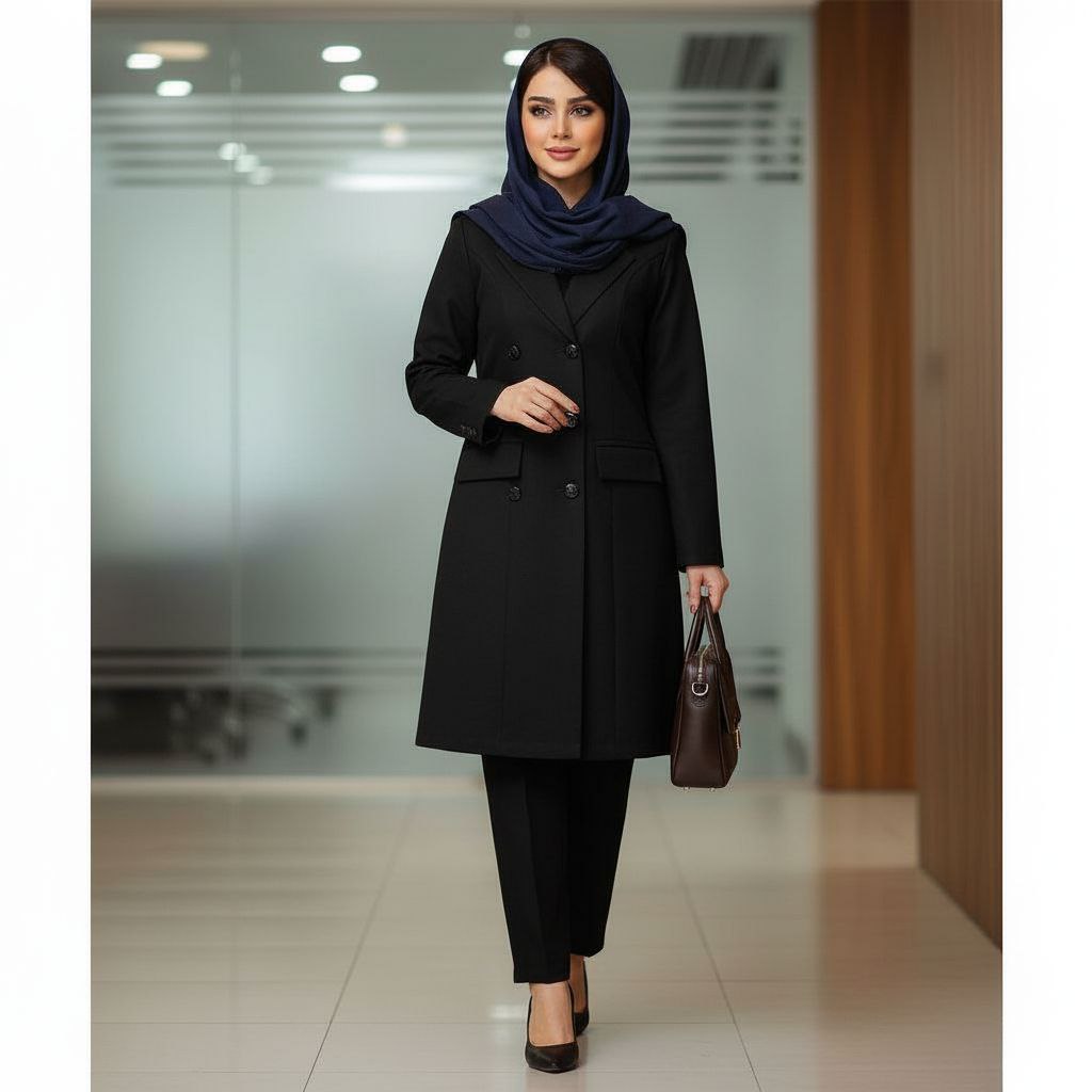 مانتو شلوار اداری زنانه ۶ دکمه