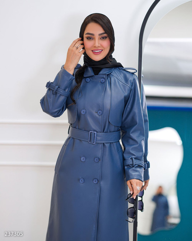 پالتو چرم یقه مردانه مدل شبرنگ