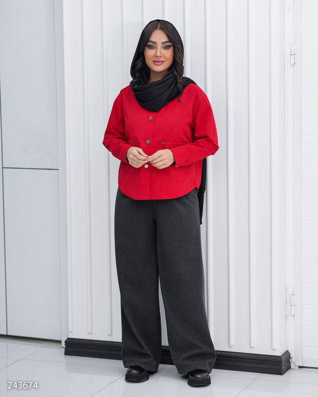 کراپ کت زنانه یقه مردانه کتان مدل آیریک