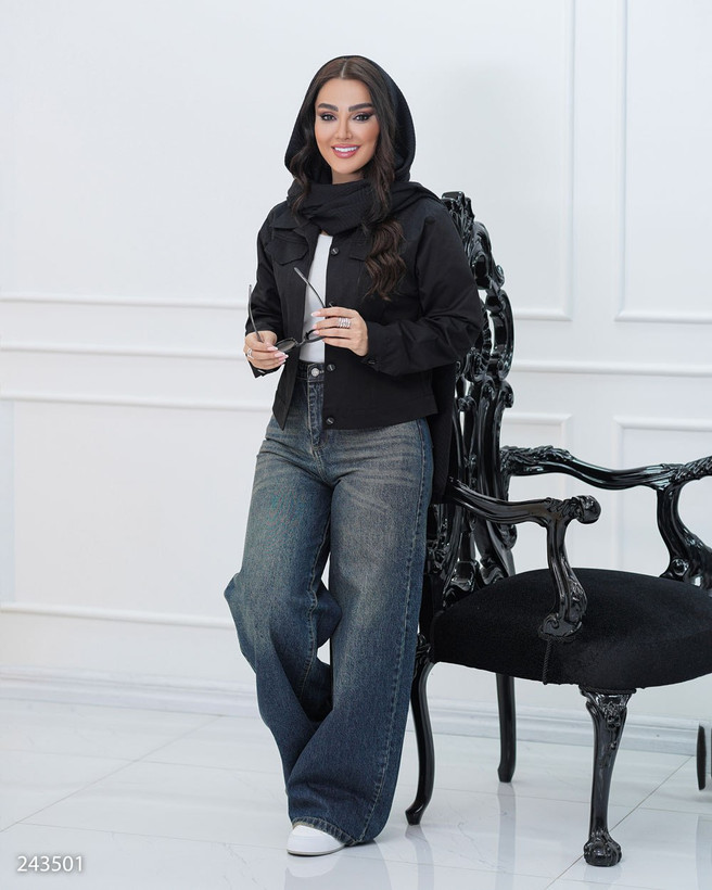 کراپ کت کتان زنانه مدل آدوین
