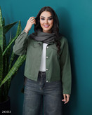 کراپ کت کتان زنانه مدل آدوین