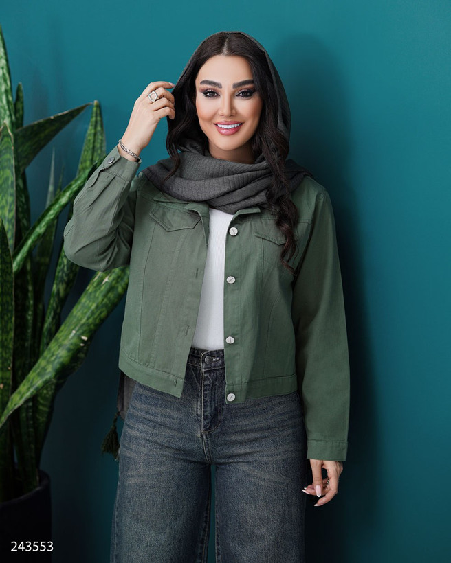 کراپ کت کتان زنانه مدل آدوین