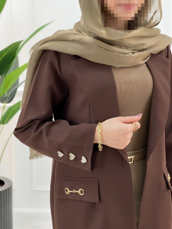مانتو کتی زنانه دکمه قلبی