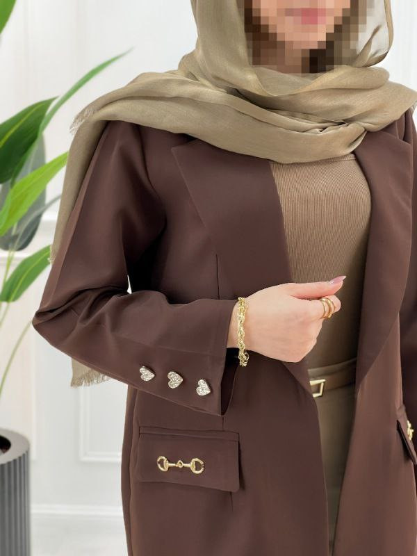 مانتو کتی زنانه دکمه قلبی