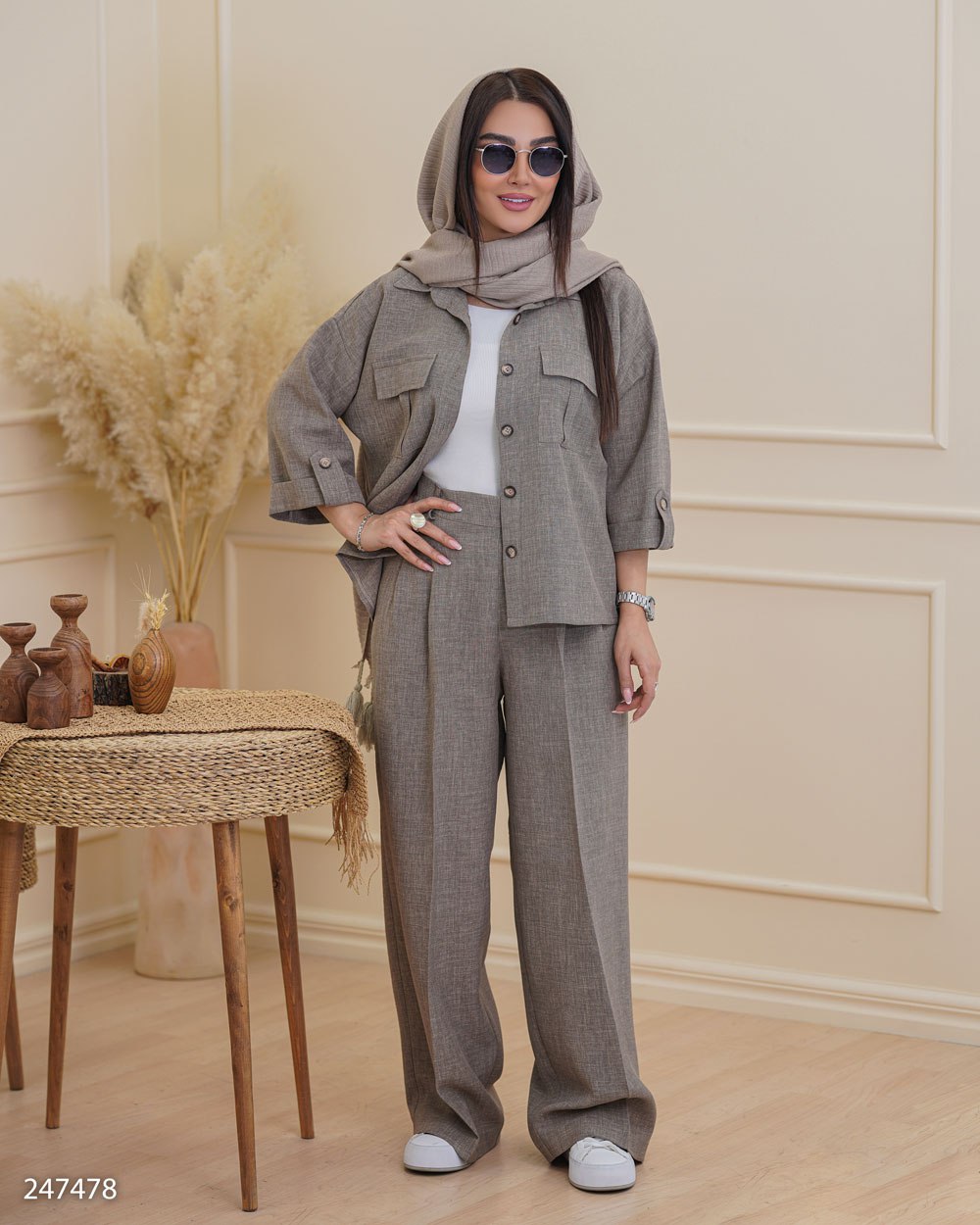 شومیز شلوار عیدانه شانتون دلگون