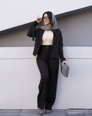 ست کت و شلوار آستین بند دار شلوار بگ