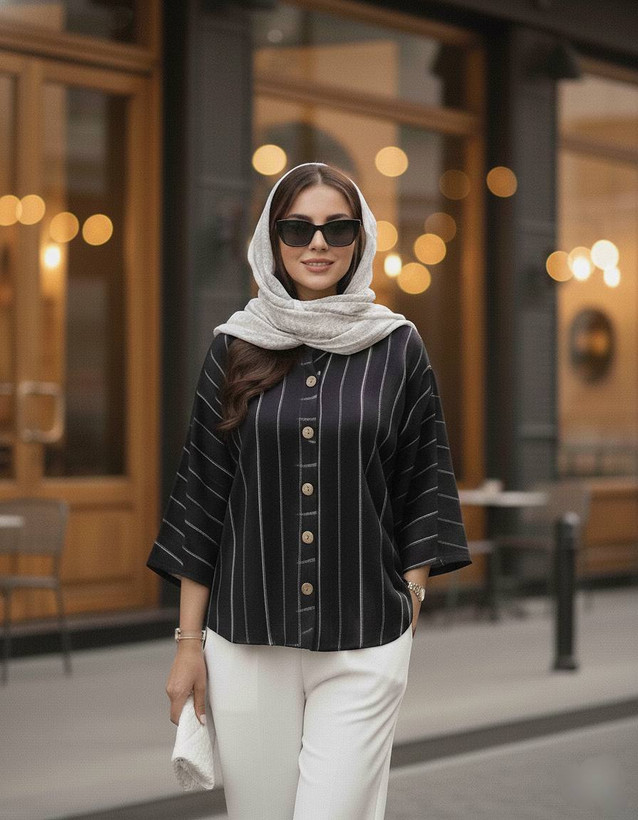 شومیز شانتون راه راه ترک