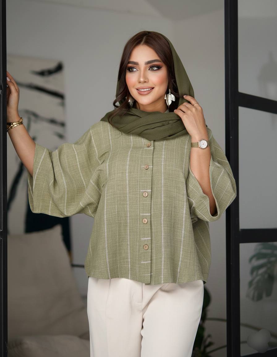 شومیز شانتون راه راه ترک
