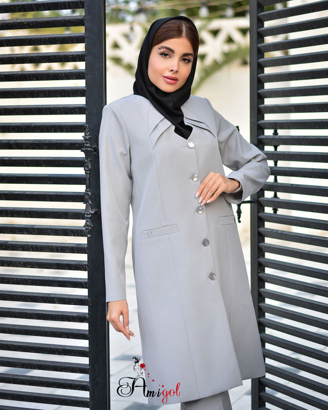 مانتو شلوار اداری آستردار زنانه