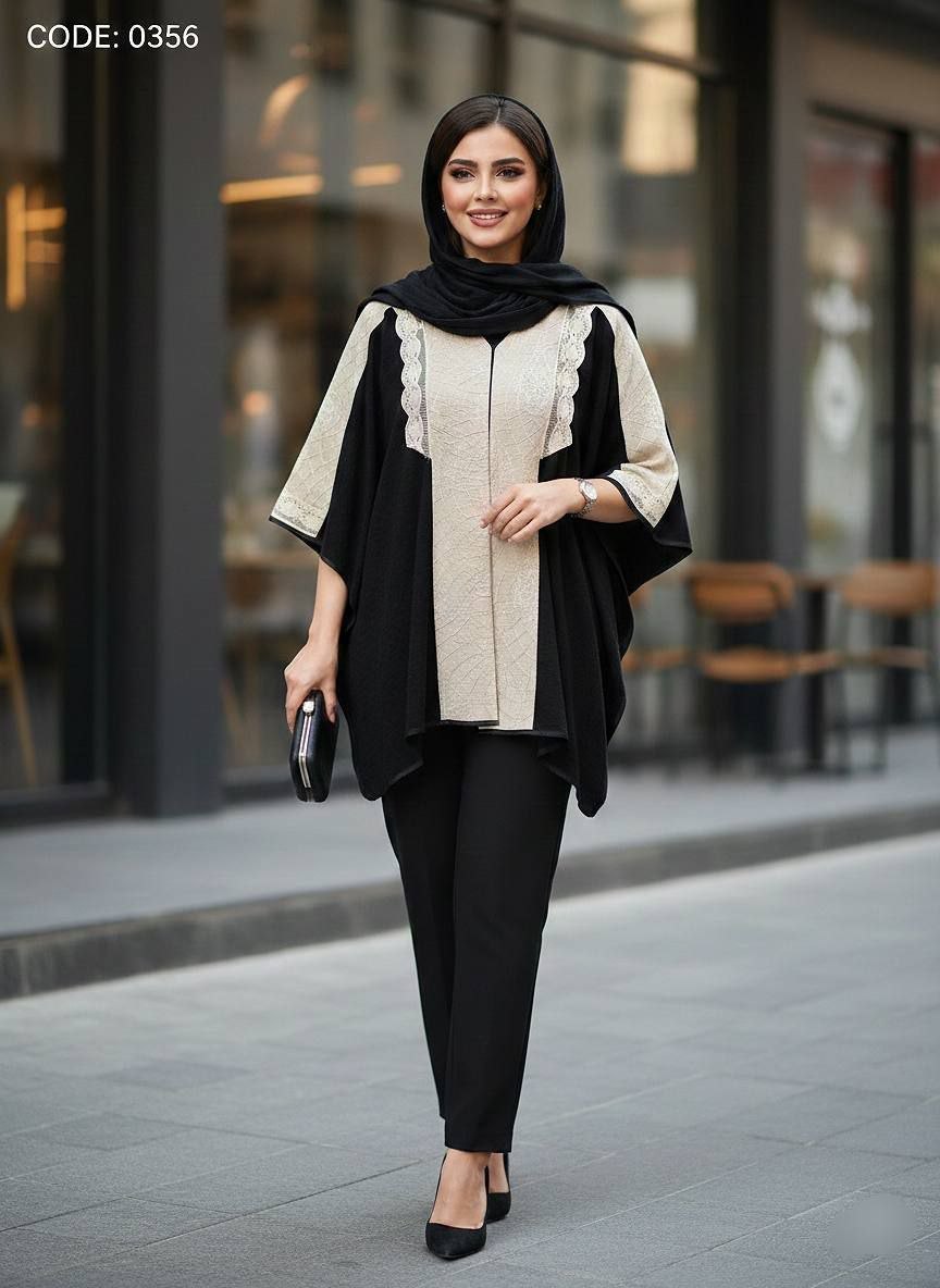 مانتو  پانچ کوتاه زنانه کد ۰۳۳۷