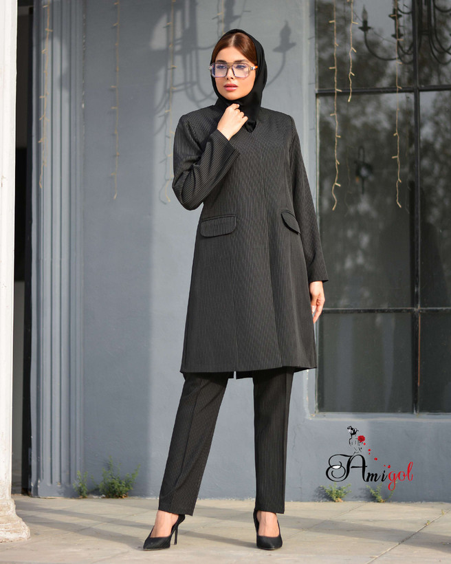 مانتو شلوار اداری آستر دار کد 94320