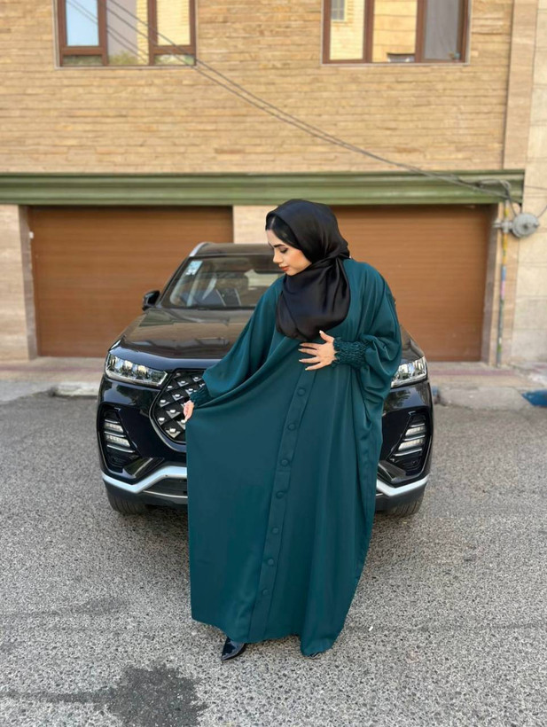 مانتو عبایی زنانه کرپ ندا اماراتی کد ۴۱۰۴