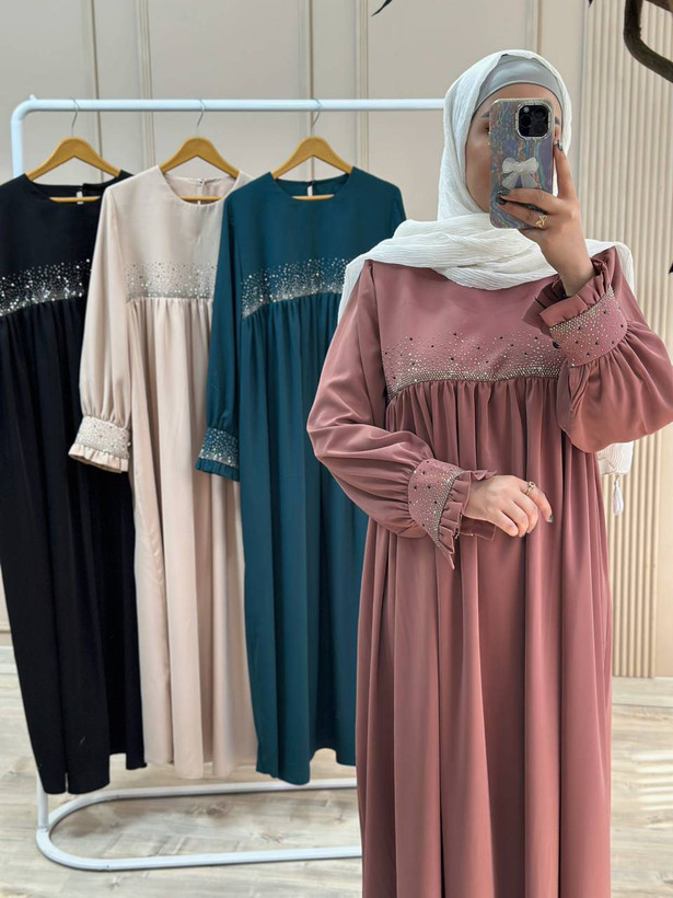 مانتو عبایی کرپ ندا اماراتی کد ۴۰۴۹