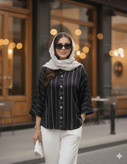 شومیز کاربردی زنانه شانتون راه راه کد۰۳۴۵
