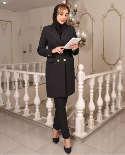 مانتو شلوار اداری زنانه ۴ دکمه