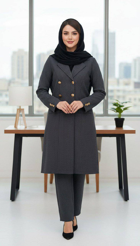 مانتو شلوار اداری زنانه ۴ دکمه
