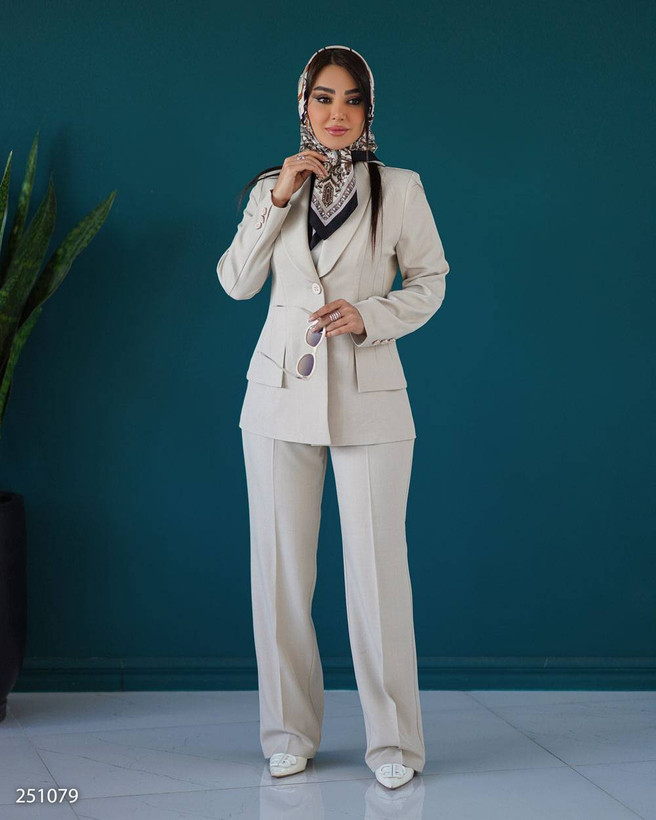 کت و شلوار یقه آرشال گاواردین کد۲۵۱۰