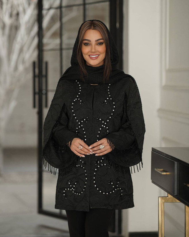مانتو ژاکارد جواهر دوزی زنانه