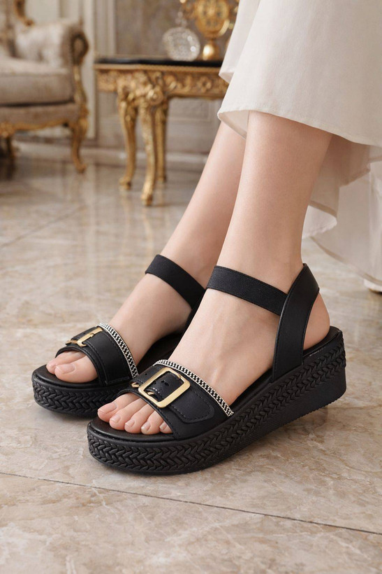 صندل لژ دار نگینی زنانه