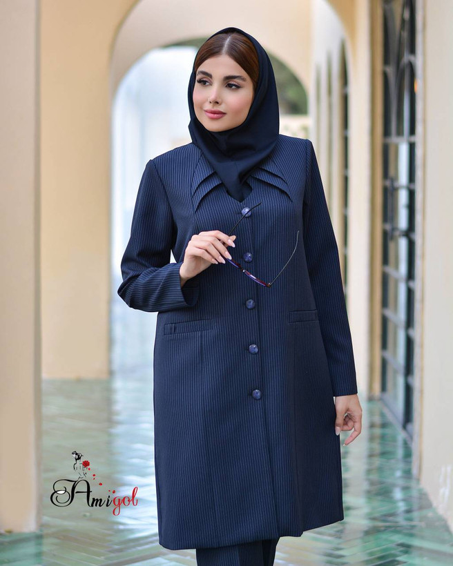 مانتو شلوار اداری زنانه آستر دار کد ۴۴۳۴