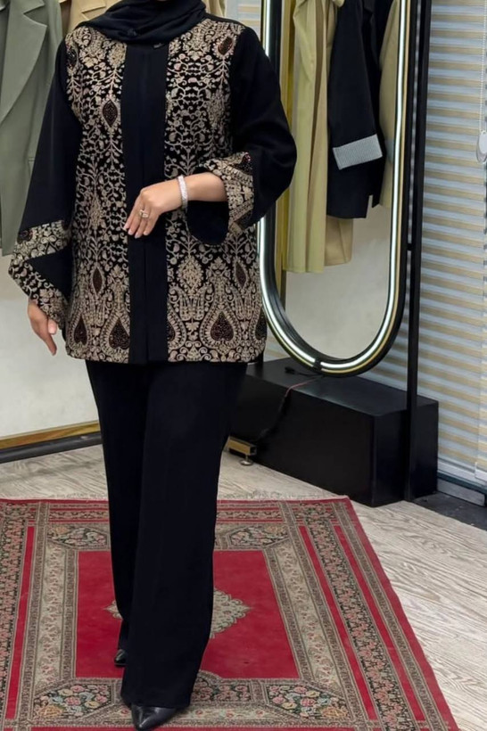 مانتو مجلسی زنانه کرپ مرویجت