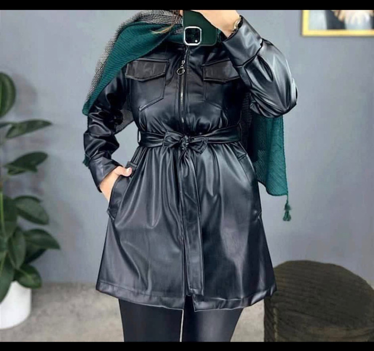 پالتو چرم تیرکمونی زنانه